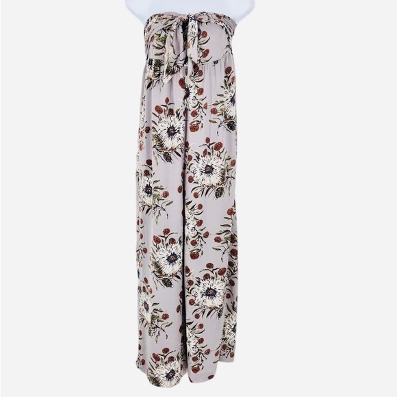 Madewell Strapless Tie-Front Jumpsuit in Painted Blooms Violet Dusk - 00 - Picture 7 of 7